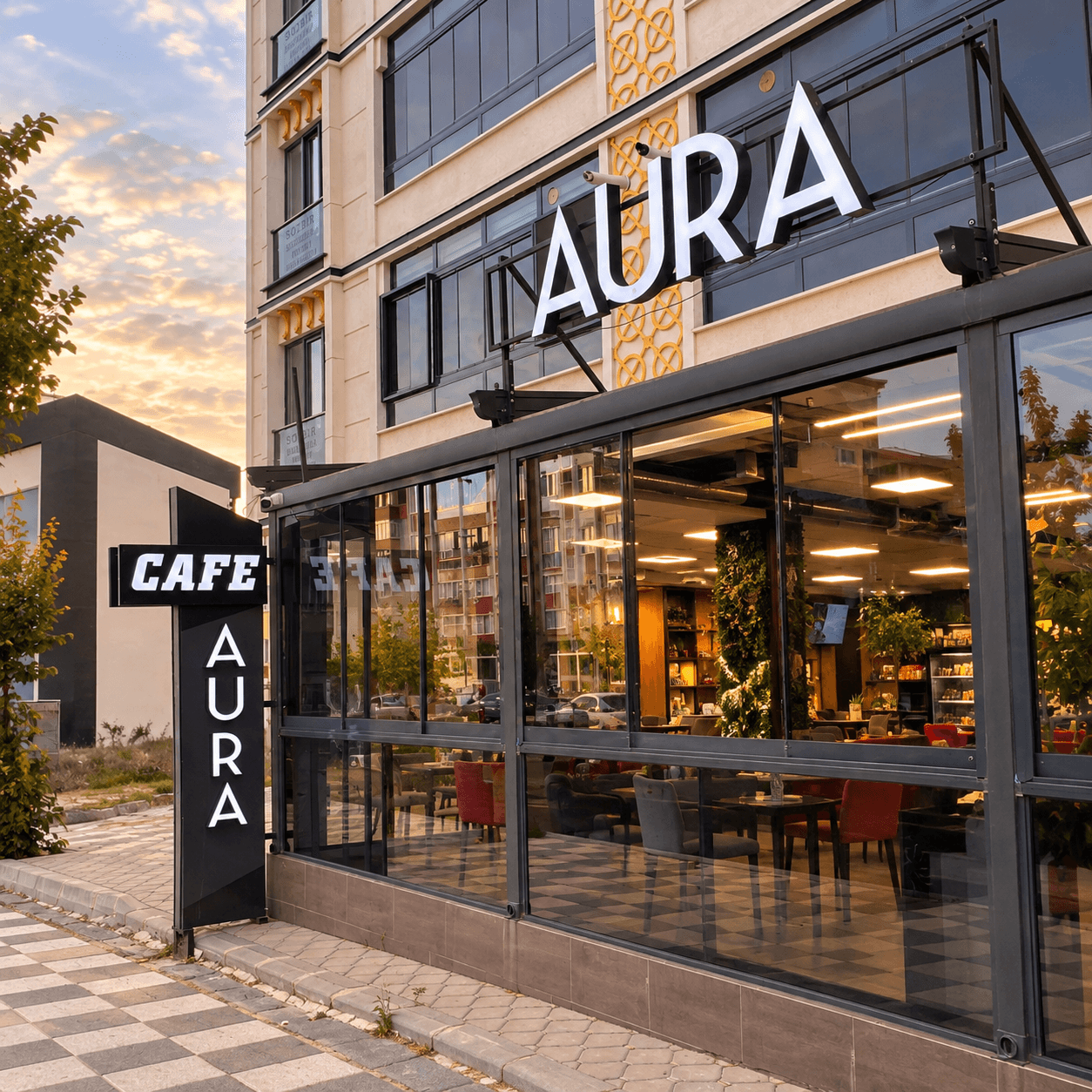 Aura Cafe'nin dış cephesi